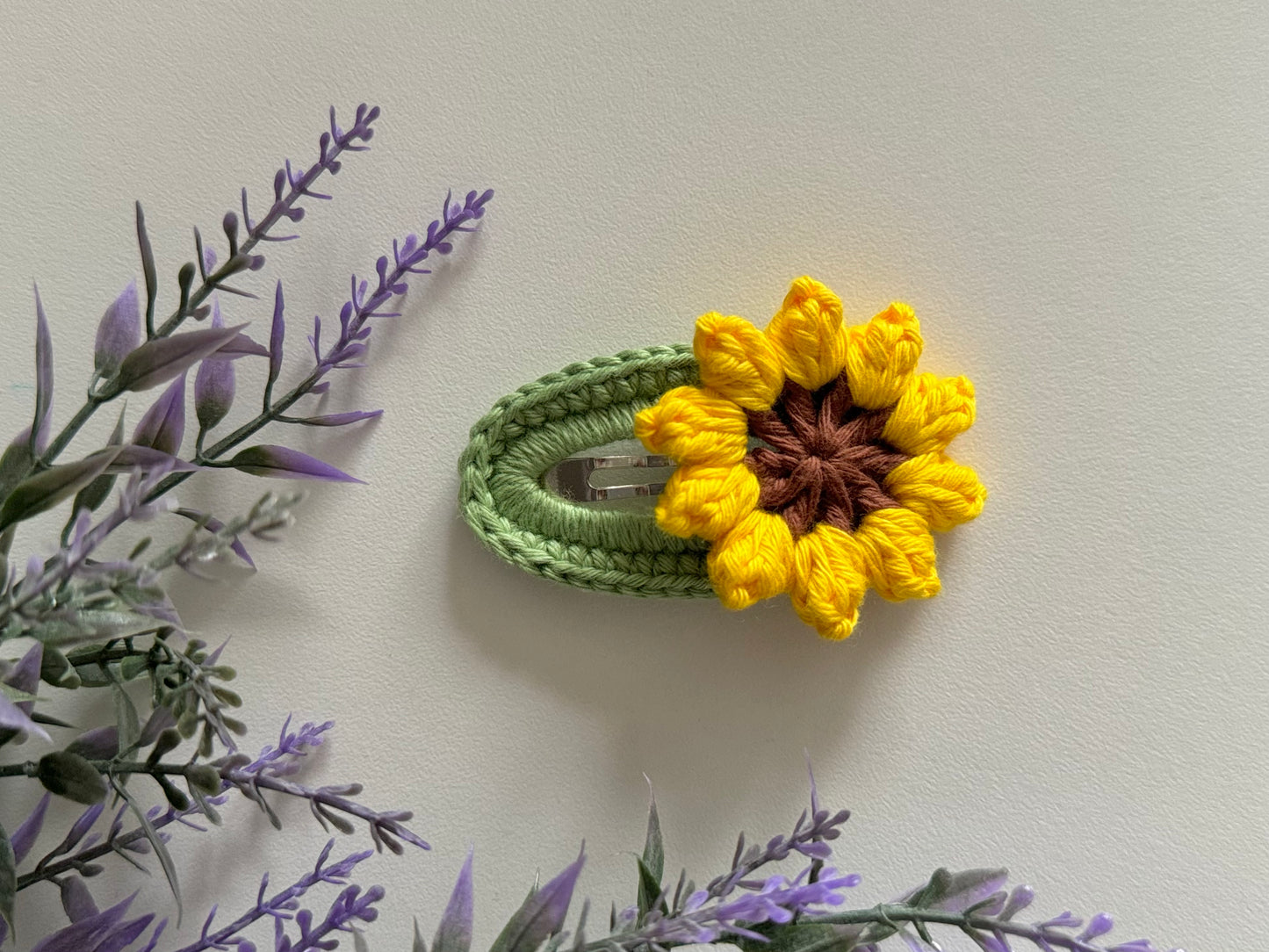 Sunflower and Daisy Crochet Hair Clip