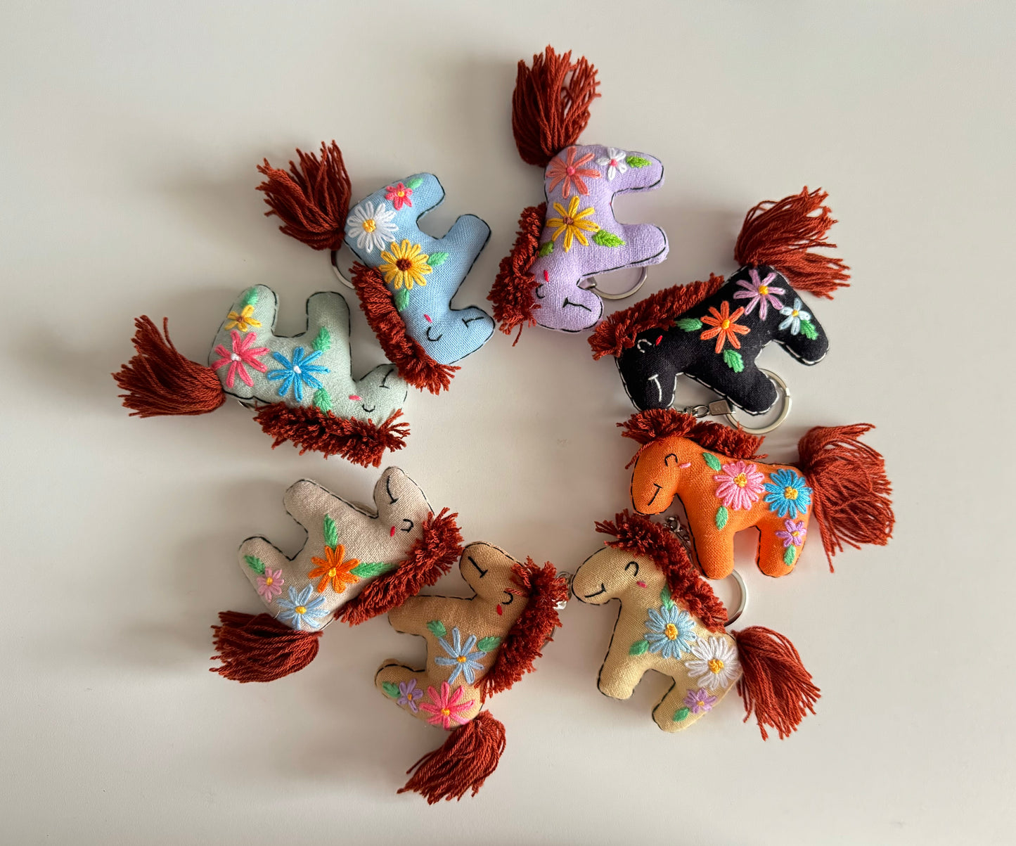 Horse Embroidered Keychain