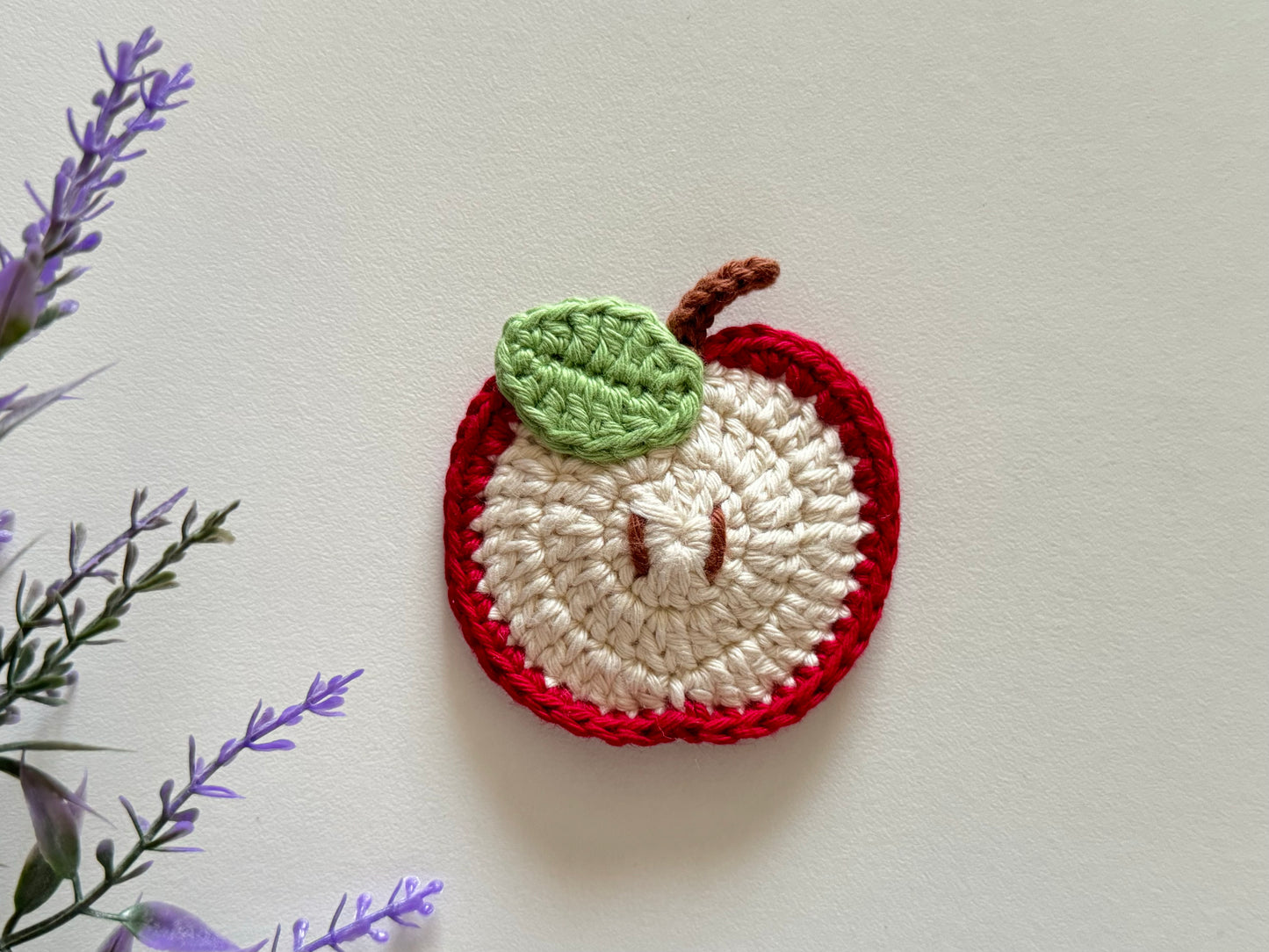 Apple Crochet Hair Clip