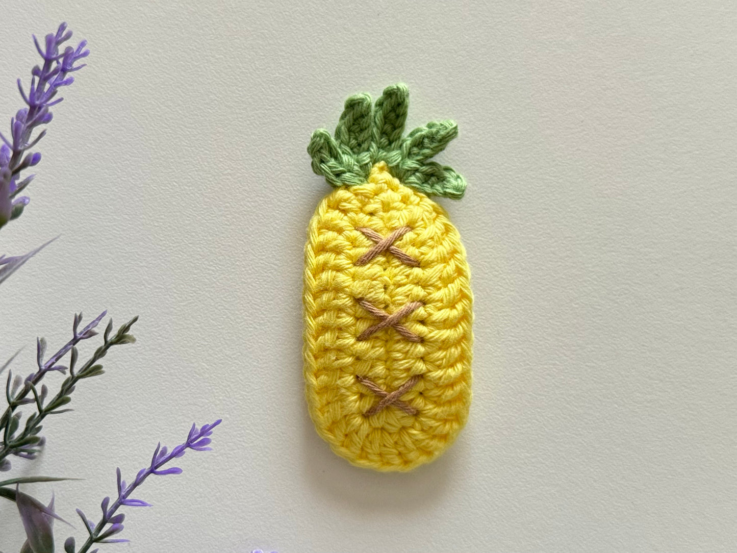 Avocado and Pineapple Crochet Hair Clip
