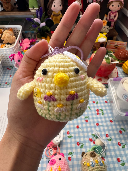 Chicken | Pig | CapybaraCrochet and Embroidery Keychain and Pocket Friend