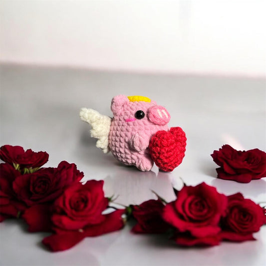 Adorable Pig Crochet Keychain | Adorable Piglet Keychain | Beautiful Crochet Keychain | Gift For Her | Cupid Crochet Decor