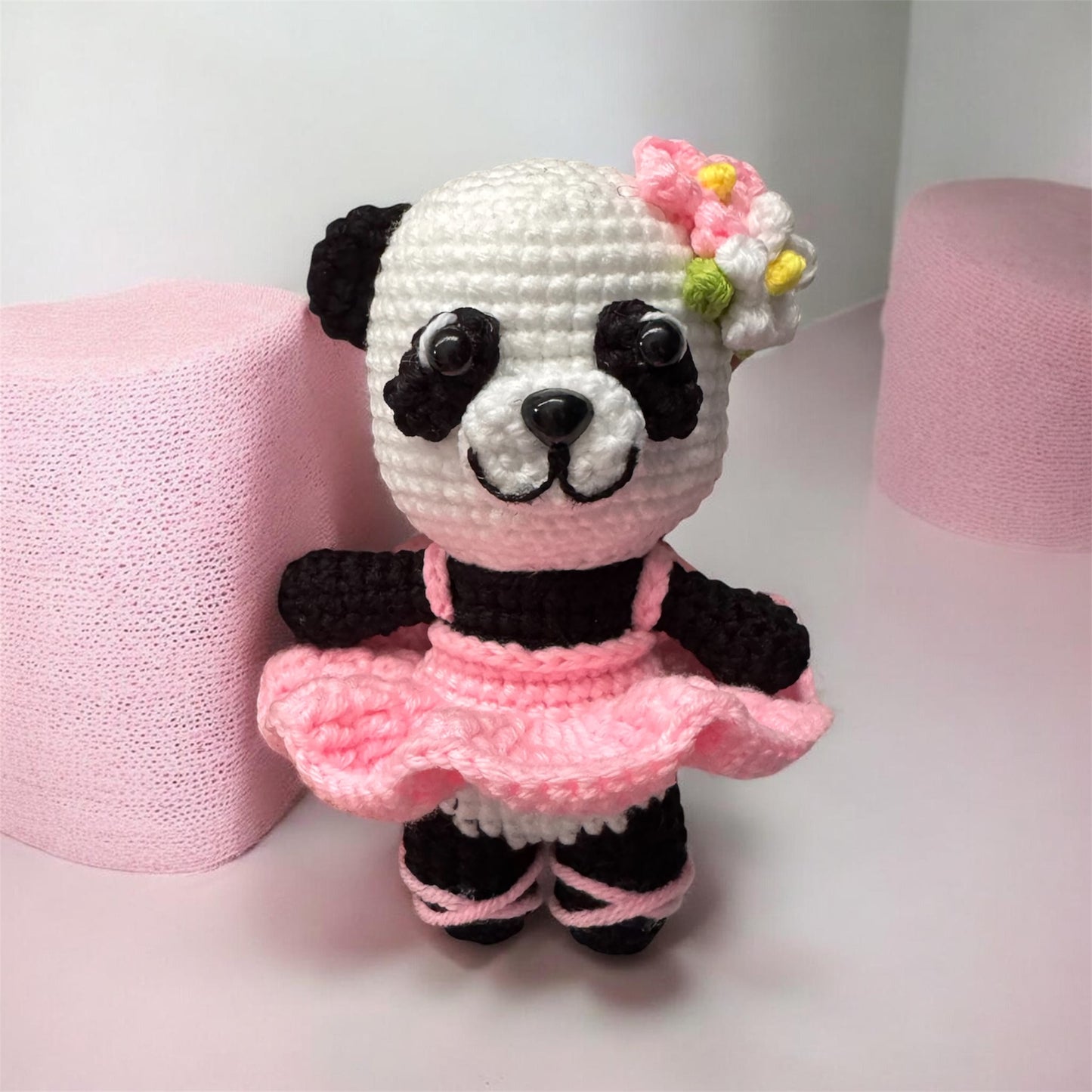 Panda Ballet Crochet Keychain or Desk Decoration