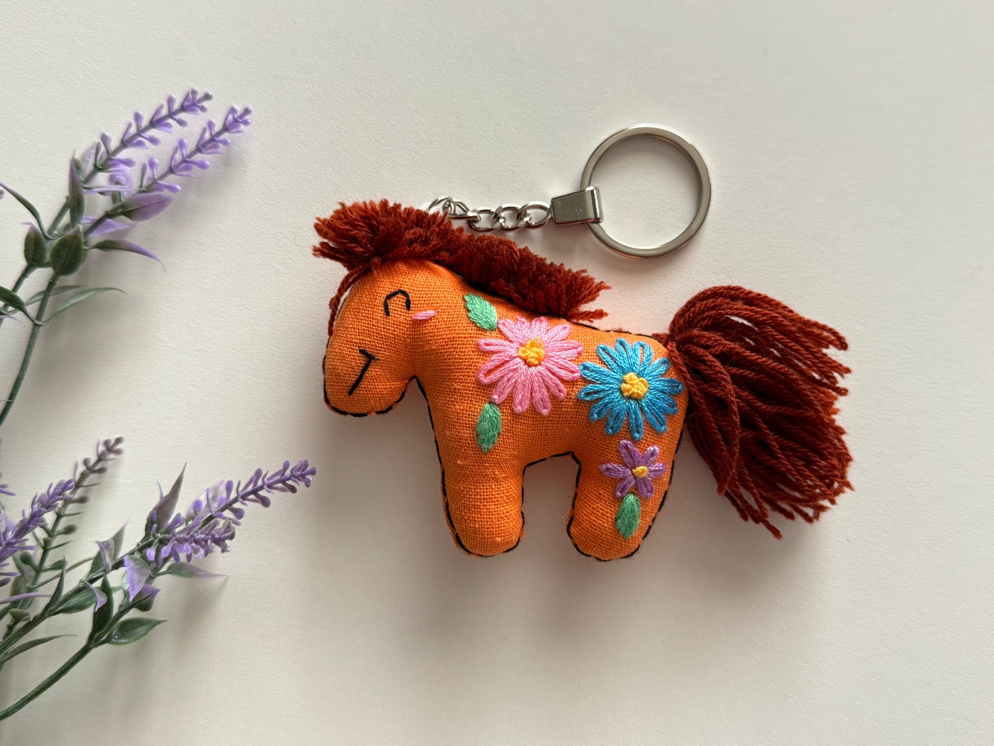 Horse Embroidered Keychain