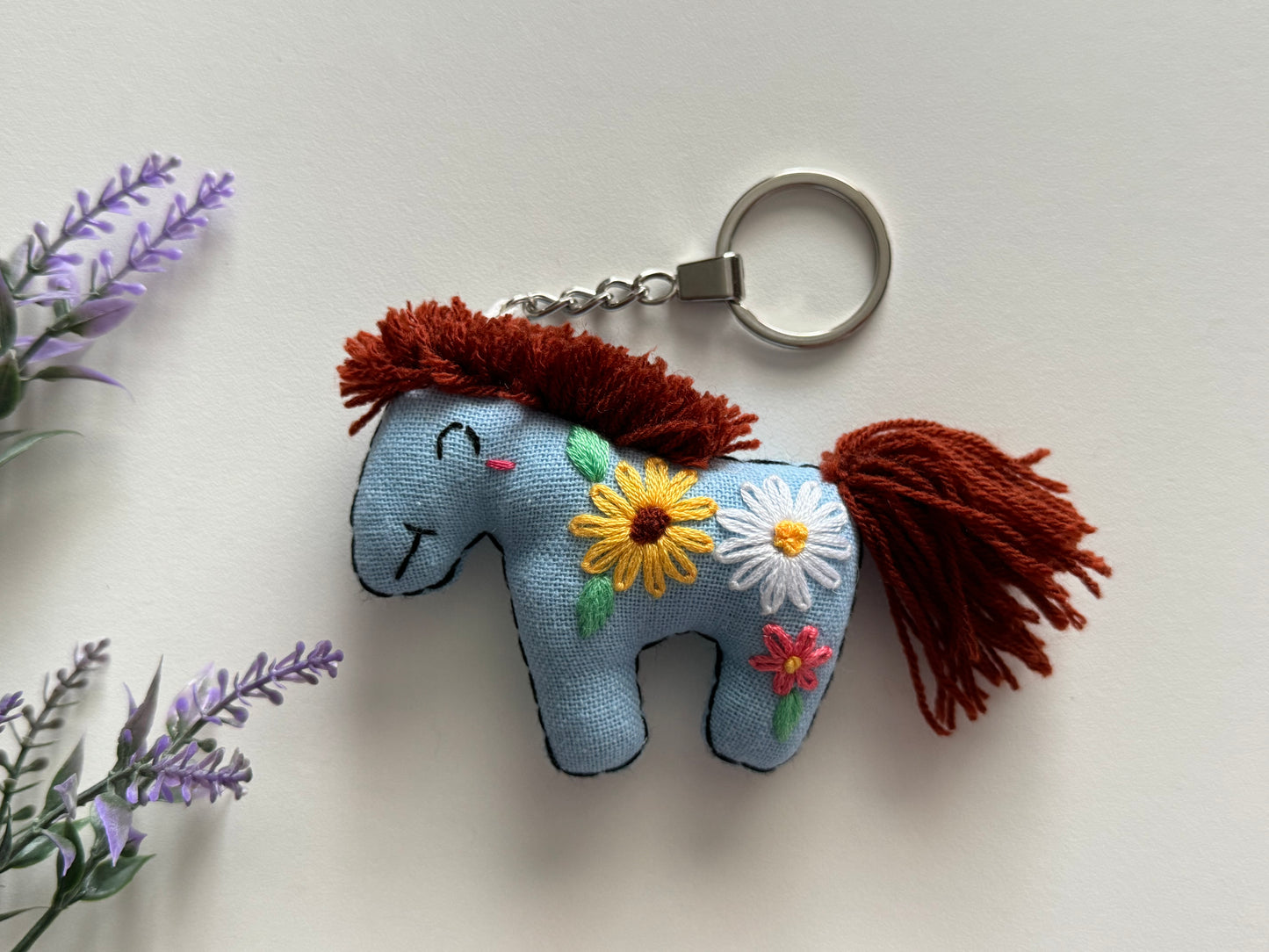 Horse Embroidered Keychain