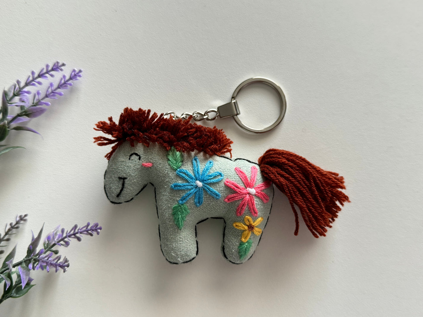 Horse Embroidered Keychain