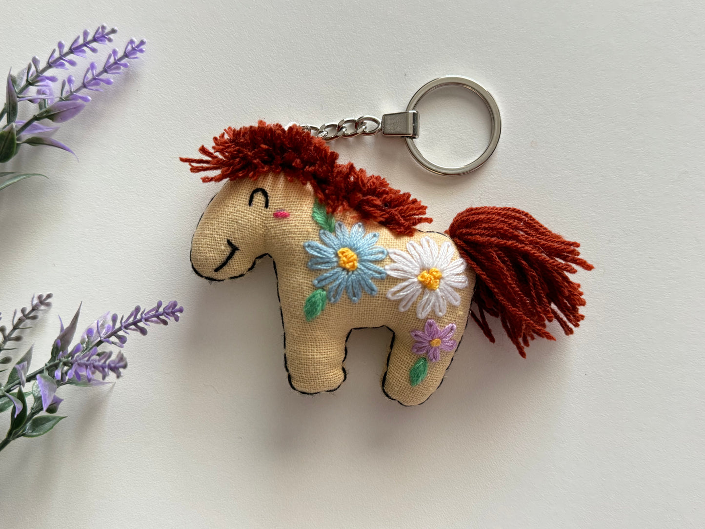 Horse Embroidered Keychain