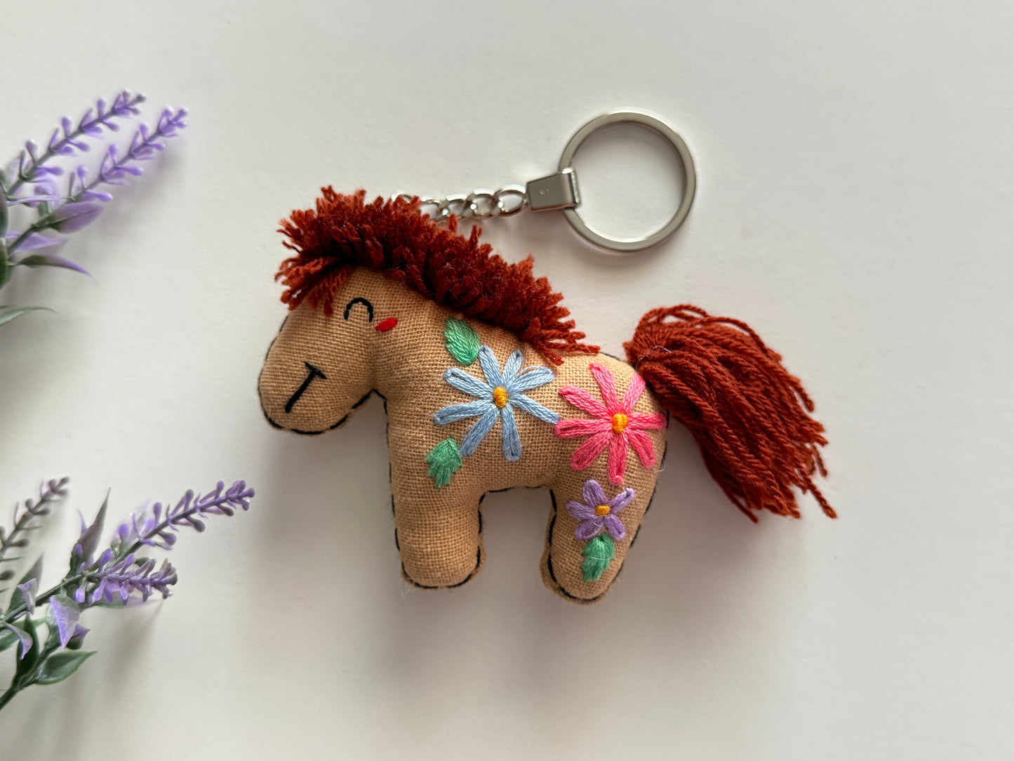 Horse Embroidered Keychain