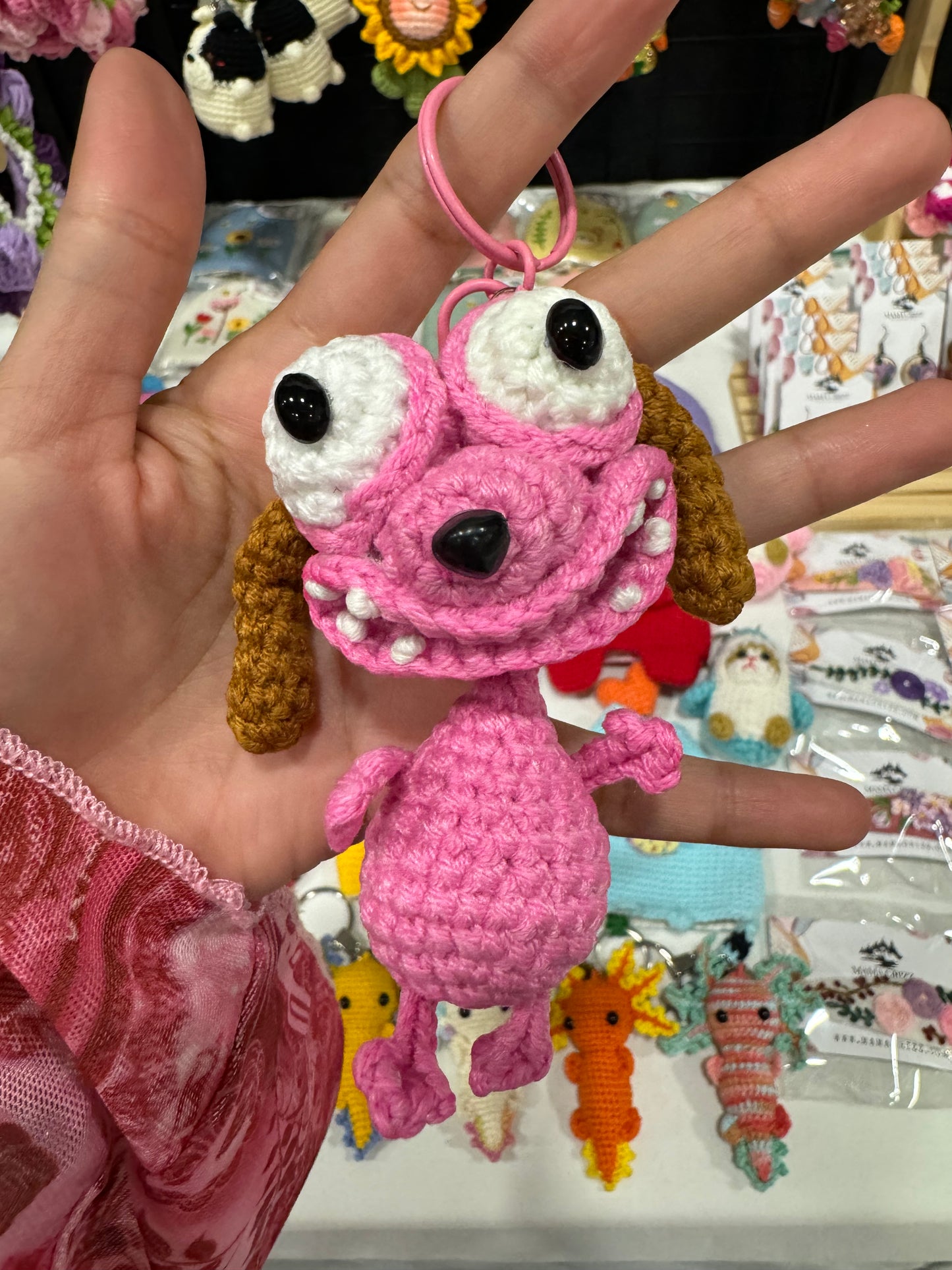 Courage the Cowardly Dog crochet keychain