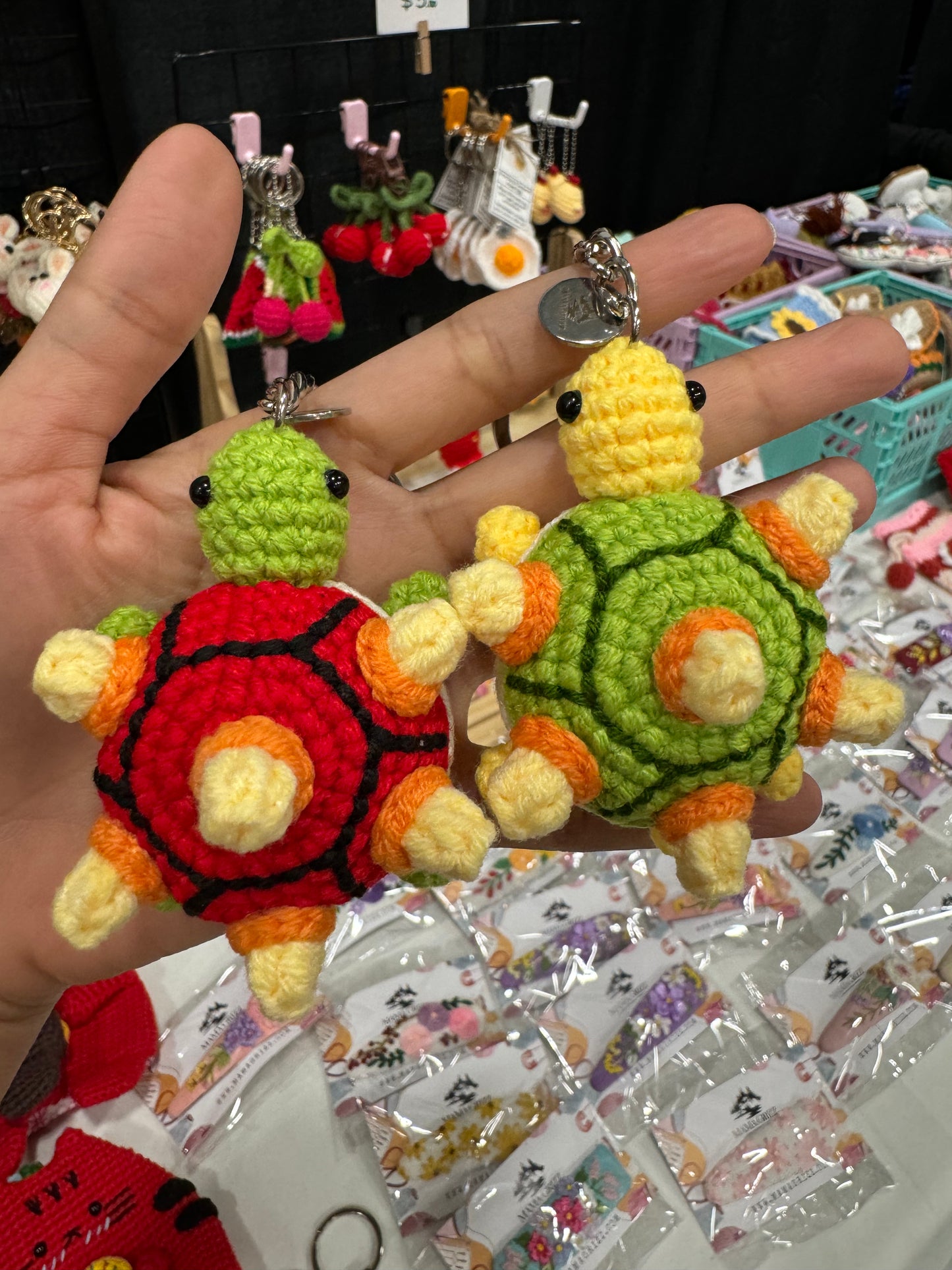 Mario Turtle Crochet Keychain