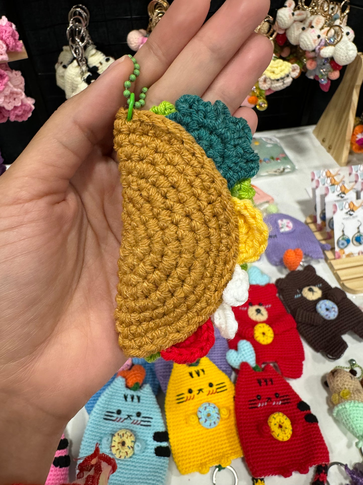 Cheese Burger and Taco Crochet Keychain
