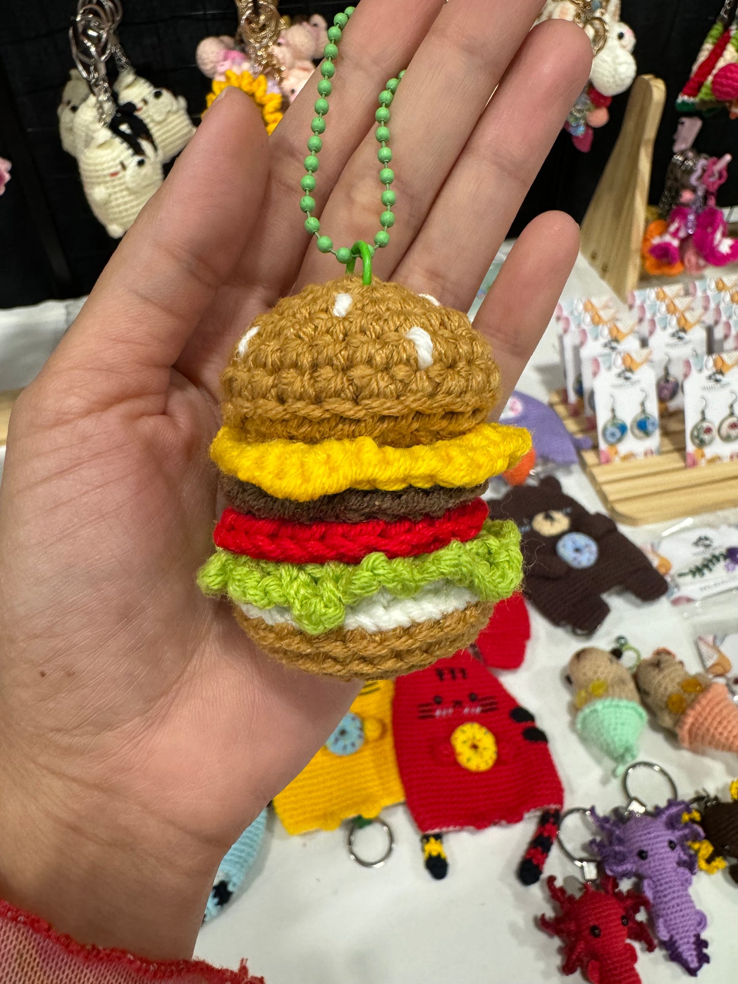 Cheese Burger and Taco Crochet Keychain