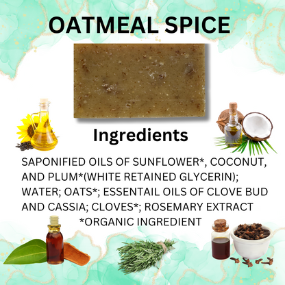 Oatmeal Spice Organic Soap Bar 4 oz.