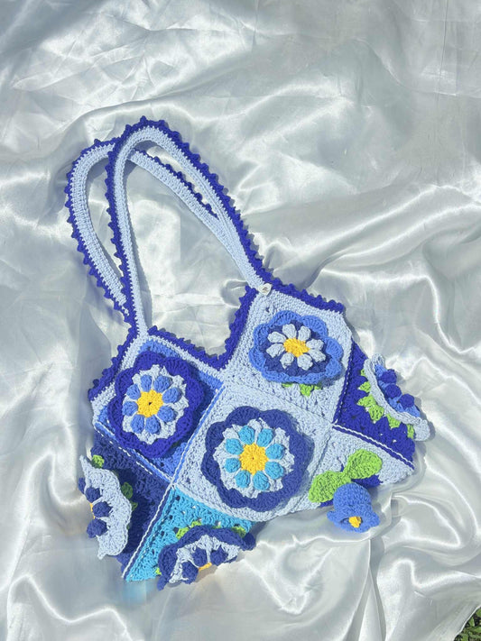 3D Flower handbag or Shoulder | Crochet Bag