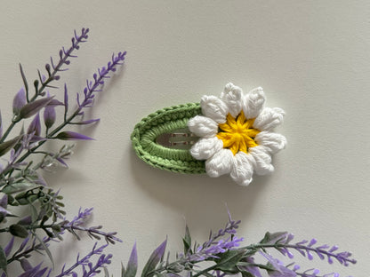 Sunflower and Daisy Crochet Hair Clip