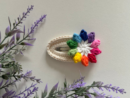 Sunflower and Daisy Crochet Hair Clip