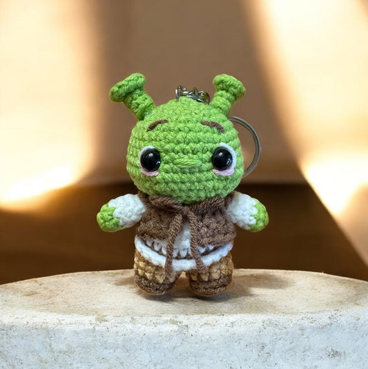 Shrek Crochet Keychain