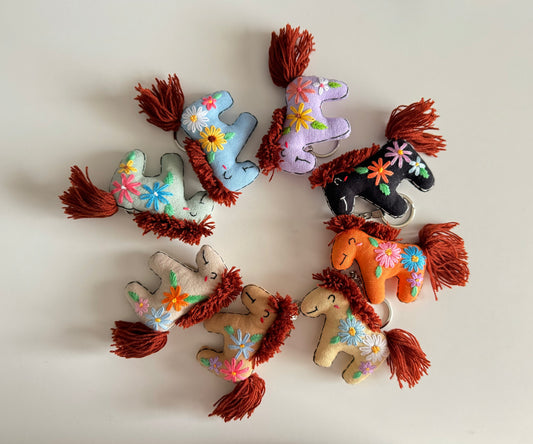 Horse Embroidered Keychain