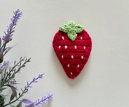 Strawberry Crochet Hair Clip