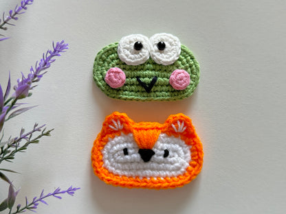 Frog or Fox Crochet Hair clip