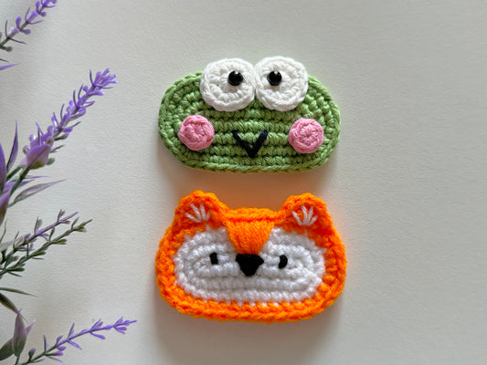 Frog or Fox Crochet Hair clip