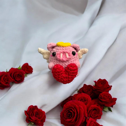 Adorable Pig Crochet Keychain | Adorable Piglet  Keychain | Beautiful Crochet Keychain | Gift For Her | Cupid Crochet Decor