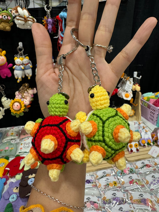 Mario Turtle Crochet Keychain