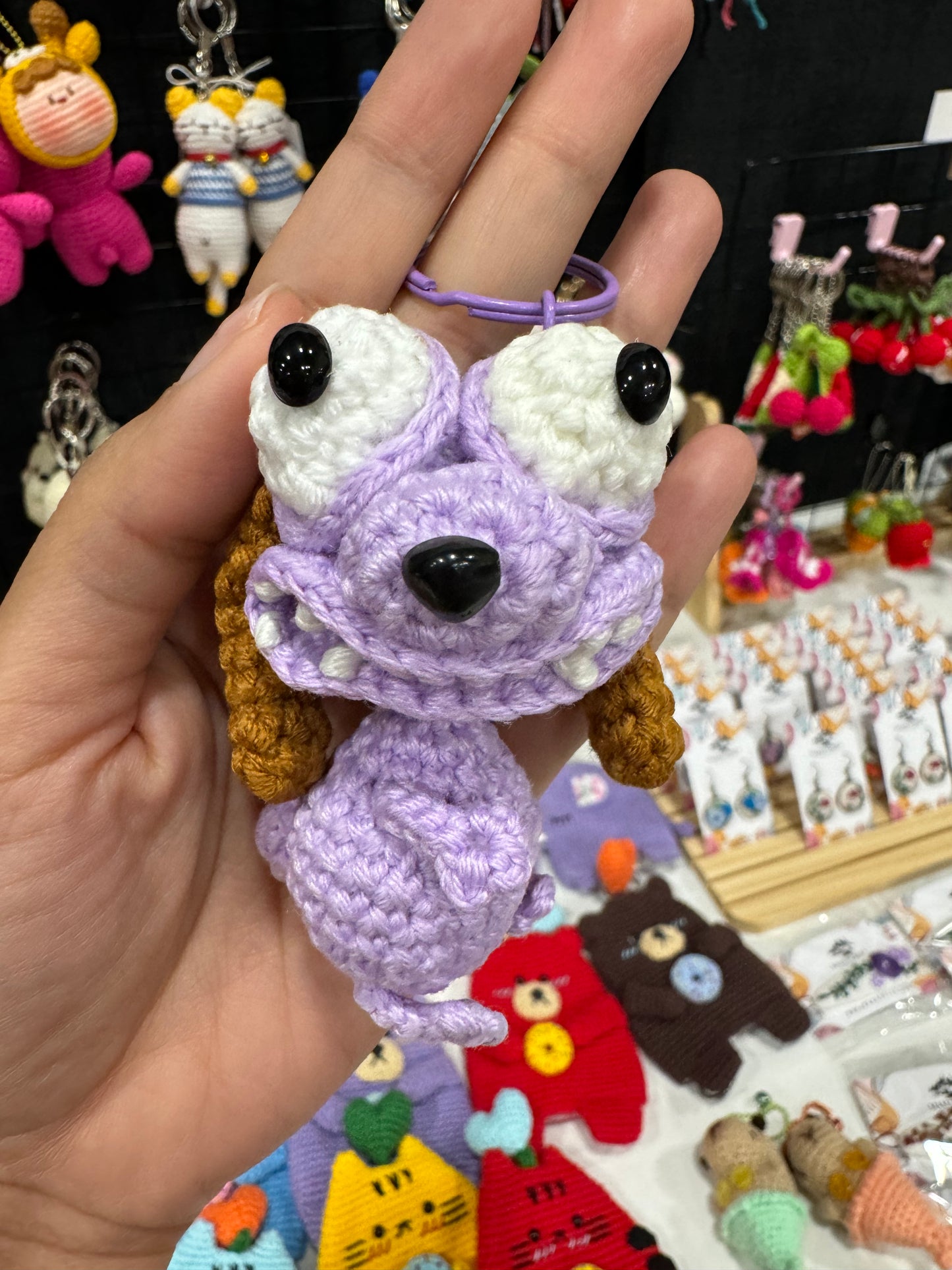 Courage the Cowardly Dog crochet keychain