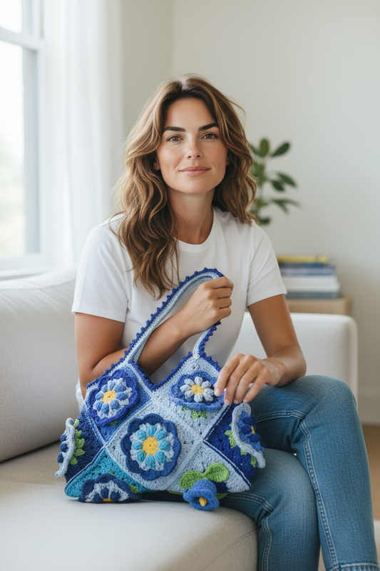 3D Flower handbag or Shoulder | Crochet Bag