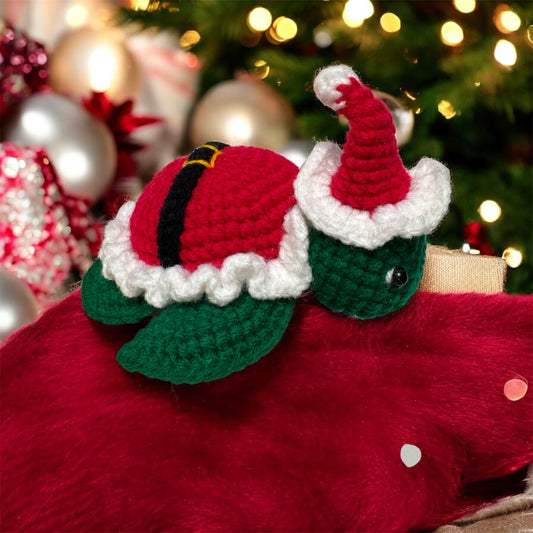Christmas Present Turtle | Santa Turtle | Christmas Crochet Ornament