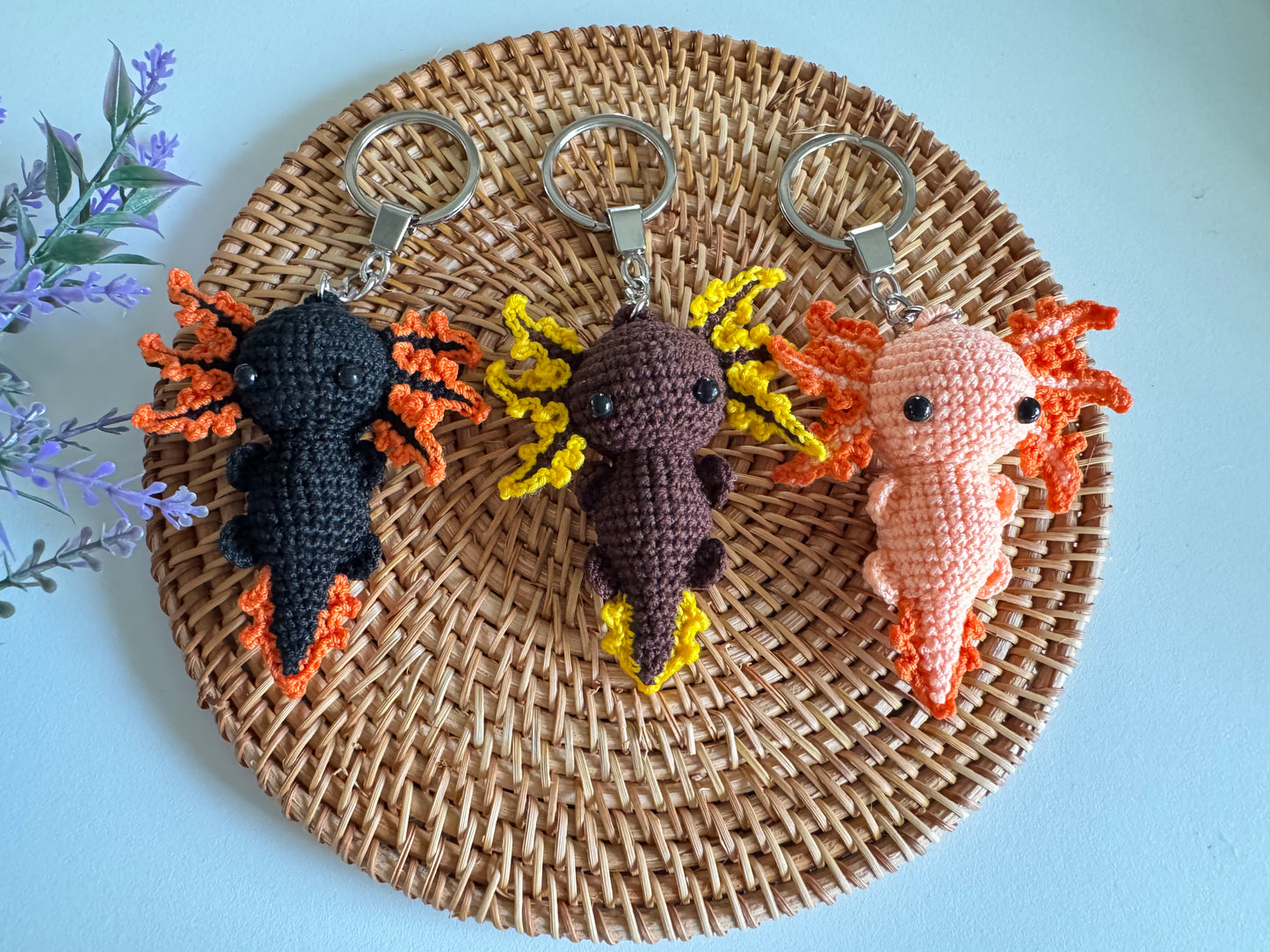 Rare Color Axolotl Crochet Keychain