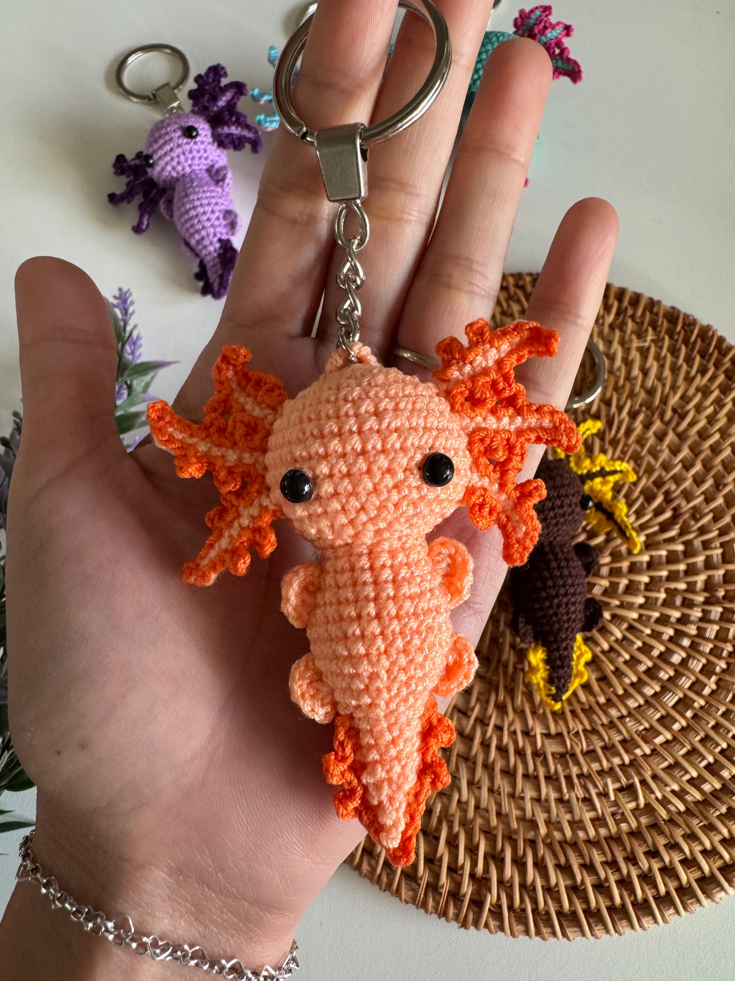 Rare Color Axolotl Crochet Keychain