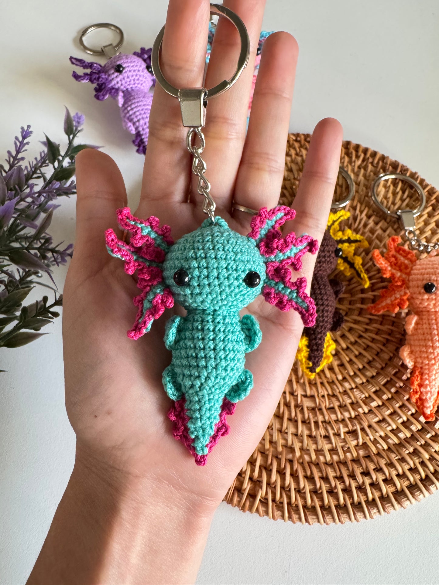 Rare Color Axolotl Crochet Keychain