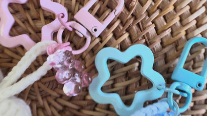 Adorable Cloud with Rainbow Crochet Keychain