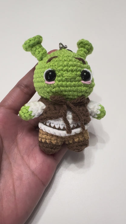 Shrek Crochet Keychain