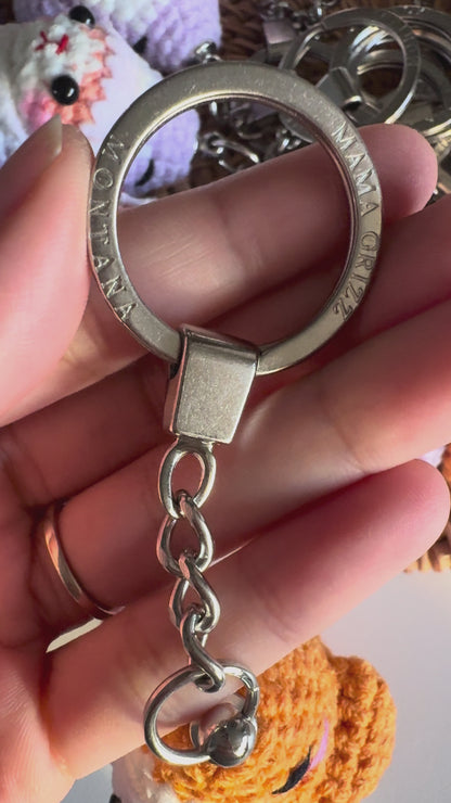 Kitty Cat in Shark Costume Crochet Keychain